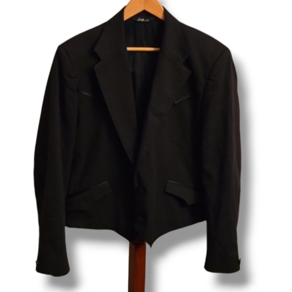Circle S Black Western Cowboy Wiol Blend Suit Tuxedo Jacket Blazer